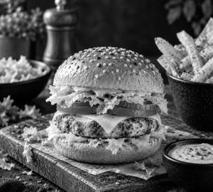 Spicy Garlic Paneer Burger