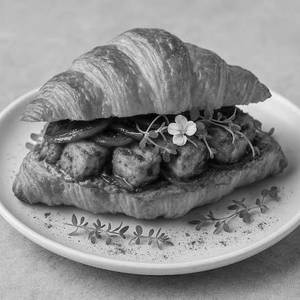 Paneer Tikka Croissant Sandwich