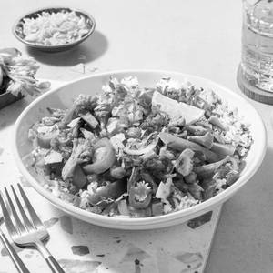 Low Fat Roasted Cauliflower & Chickpeas Burrito Bowl