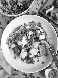 Fried paneer with italian salad