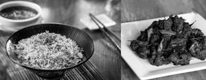 Veg Fried Rice + Beef Roast