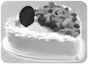 Heart Shape Fresh Fruit Cake Eggless