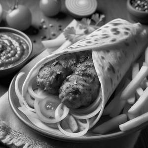 Double Chicken Seekh Kebab Roll