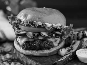 Mushroom Egg Patty Burger