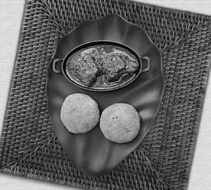 Fried Litti Murga ( Chicken ( 250 Ml + 2 Big  Pcs Fried Litti) ( No Chokha/ Chutney Included )