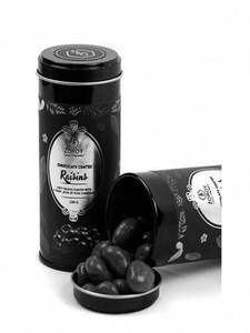Chocolate Coated Panned Raisins 100gms Tin