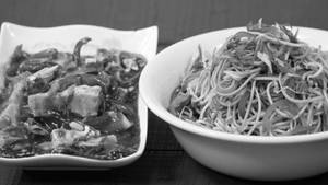 Paneer Noodles + Chilli Chicken