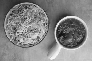 Veg Hakka Noodles With Paneer Hot Gravy