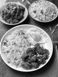 Chicken Rice With Chilli Chicken