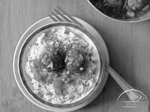 Veg Manchurian Fried Rice With Gravy