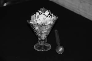 Fruit Salad With Vanilla Ice Cream     