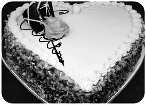 Heart Shape Choco Walnut Cake Eggless