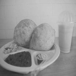 Chhole Bhature with 1 Buttermilk.