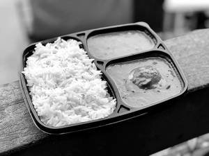 Egg Gravy + Dal + Rice