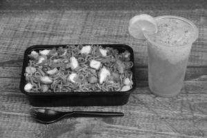 Chicken Fried Maggi + Blue Lagoon