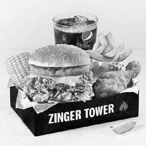 Chicken Tower Burger + Fried Chicken + Fries + Soft Drink [1 Piece]