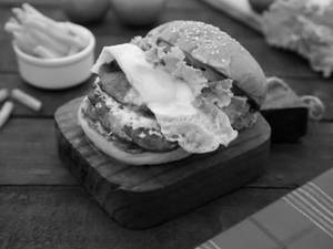 Meaty Beef Cheese Burger [bacon + Fried Egg]