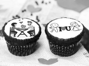 I Love You Chocolate Poster Cup Cake ( 2 Pcs)