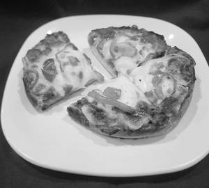 Chicken burger pizza shots