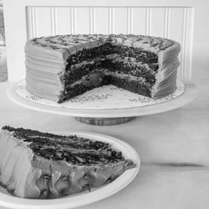 Eggless Chocolate Cake with Chocolate Hazelnut Buttercream Cake Slice