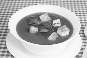 Roasted Tomato Soup With Cheese Croute