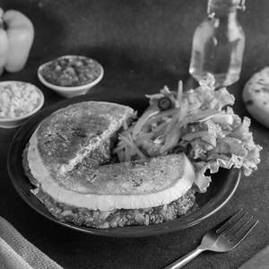 Chicken Kheema Kulcha & Cheese Sauce Sandwich