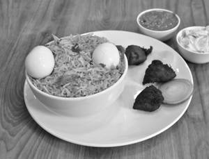 Egg Biryani + Chicken 65