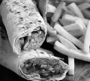 Chicken Shawarma & fries Pepsi