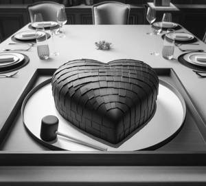 Dark Chocolate Pinata Heart Cake 