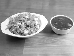 Chicken Manchurian Fried Rice With Gravy