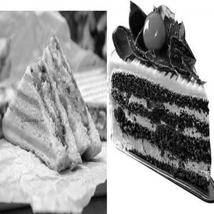 Veg Grill Sandwich + Blackforest Pastry