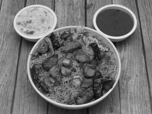 Roasted chicken fried rice