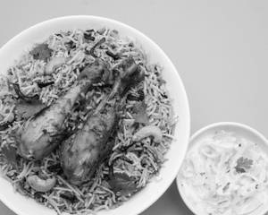 Chicken Biryani With Mix Veg Raita