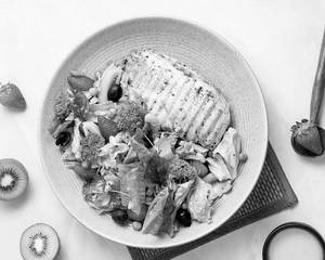Grilled Chicken Breast With Veg And Fruit Salad