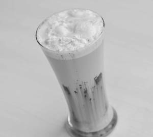 Cold coffee with chocolate ice cream 