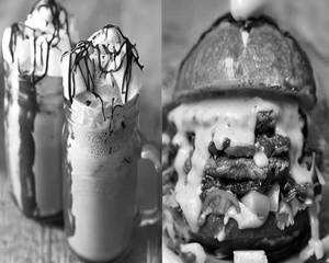 Beef Burger + Chocolate Shake