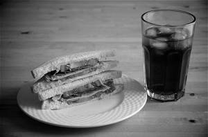Chicken sandwich and coke