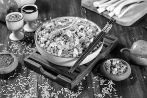 Mushroom Chicken Fried Rice