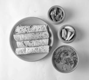 Dal Fry + 4 Butter Tawa Roti + Chaach + Papad