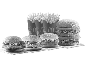 McSpicy Paneer Burger + Corn & Cheese Burger + McVeggie Burger + Veg Maharaja Mac + 3 Fries (L)