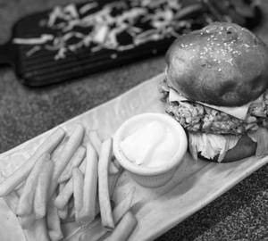 Grilled Chicken Burger With Fries