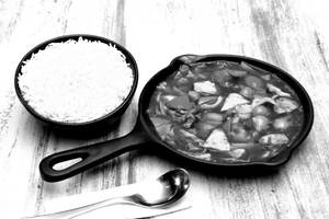Indo Chinese Hakka Stir Fry With Steam Rice