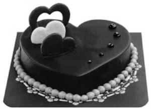 Heart Shape Choco Truffle Cake Eggless