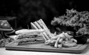 Veg Club Sandwich [Fries]