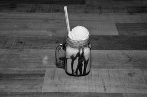 Cold coffee with ice cream 