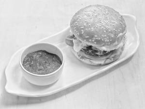 Veg Rosti Burger In Schezwan