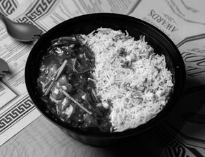 Egg Fried Rice With Schezwan Chicken (Wet)