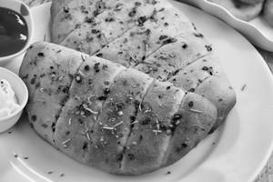 Garlic bread with onion and veggies                          