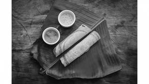 Plain Dosa With Sambhar And Coconut Chutney