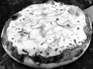 Single cheese onion pizza